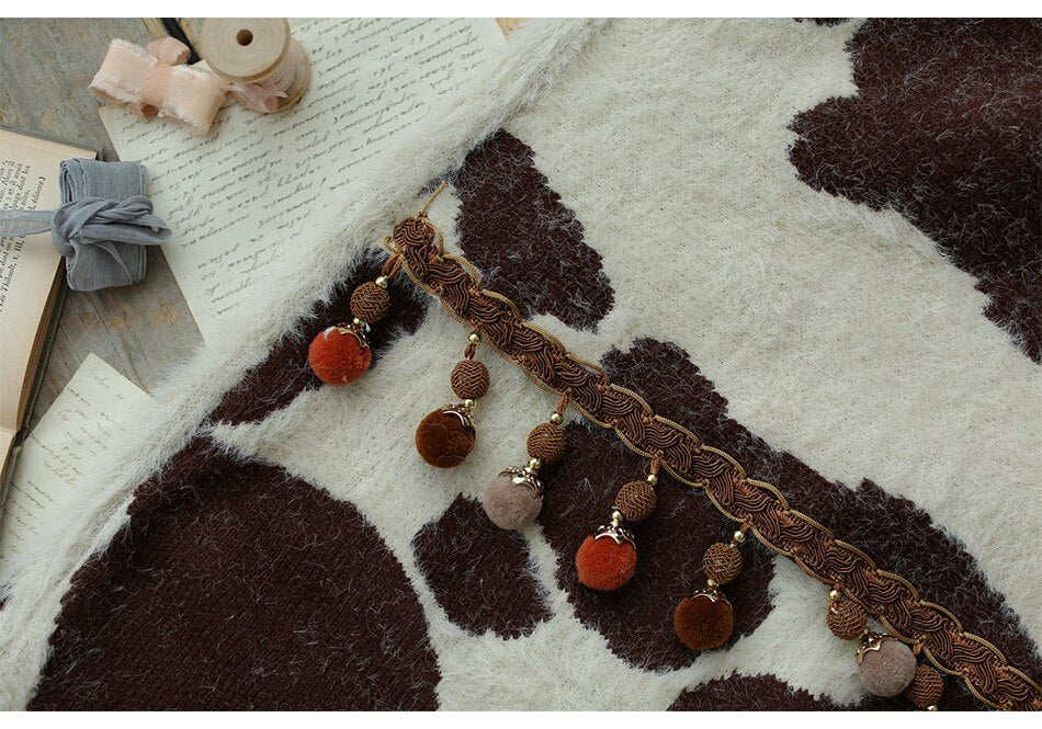 Vintage Cow Shawl Models Warm Woolen Straight Fall And Winter Dresses - KAISERINC