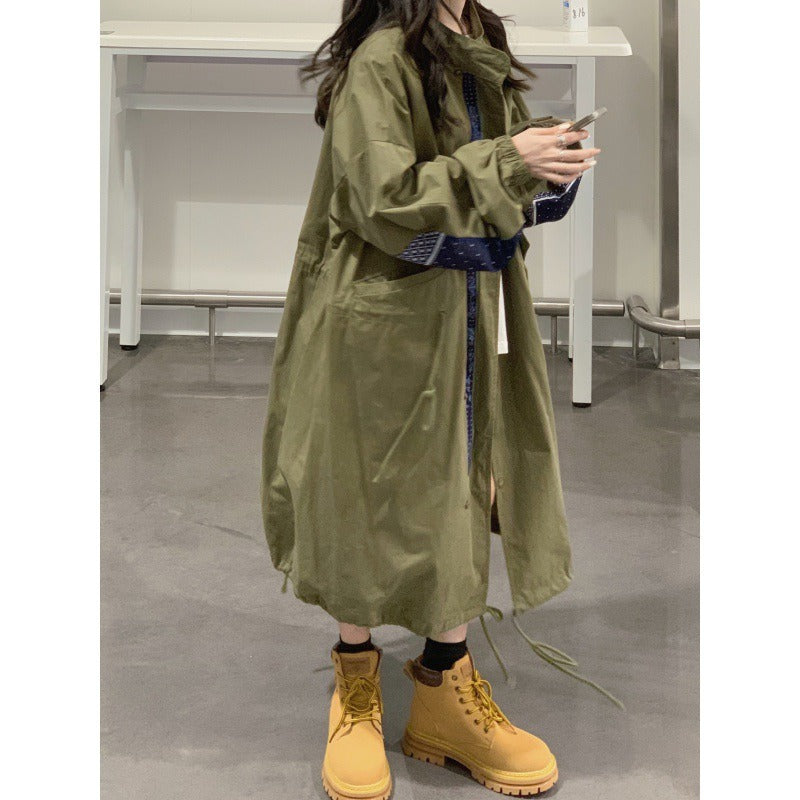 Autumn Long Cool Trench Coat for Women with Hood Zipper - KAISERINC