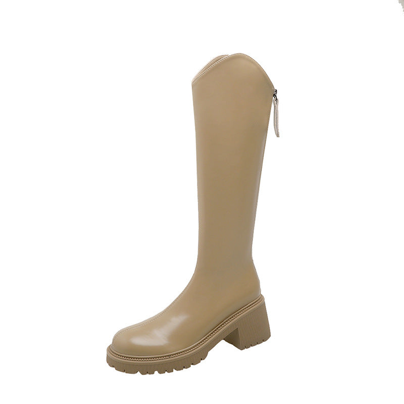 High Boots Women's High Boots Western Cowboy Boots Chunky Heel Boots v Mouth Elastic Skinny Boots - KAISERINC