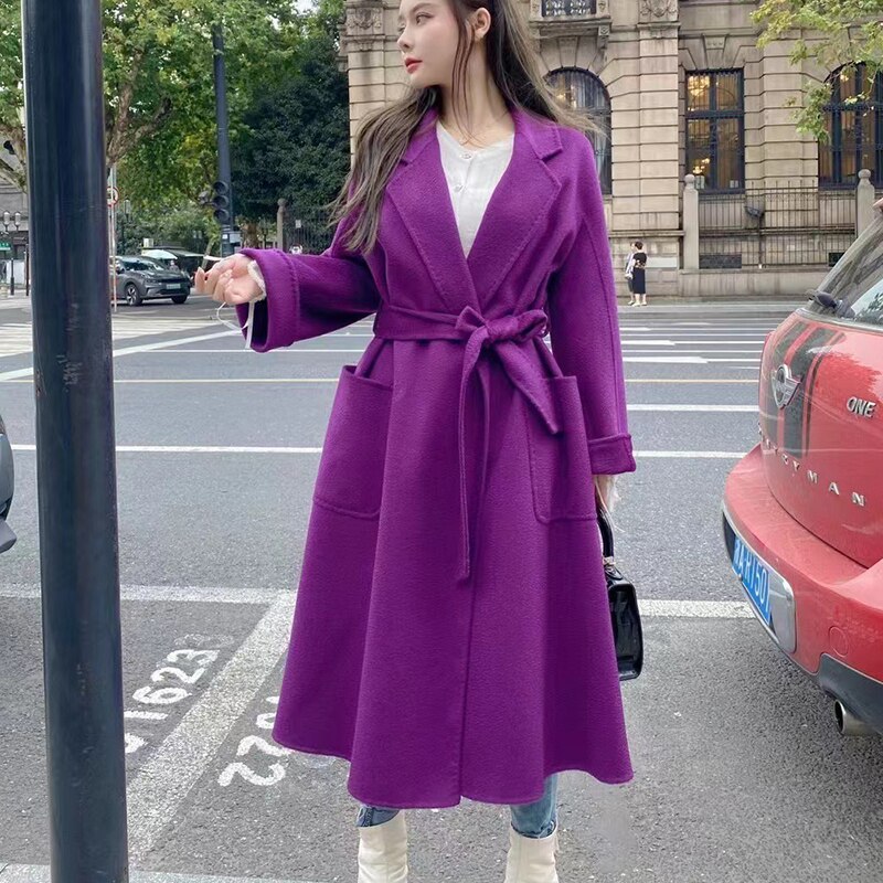 Hwitex Women Long coat Wool Fur Jackets LadiesTrench coats Wool blends Cashmere Woolen Jacket - KAISERINC