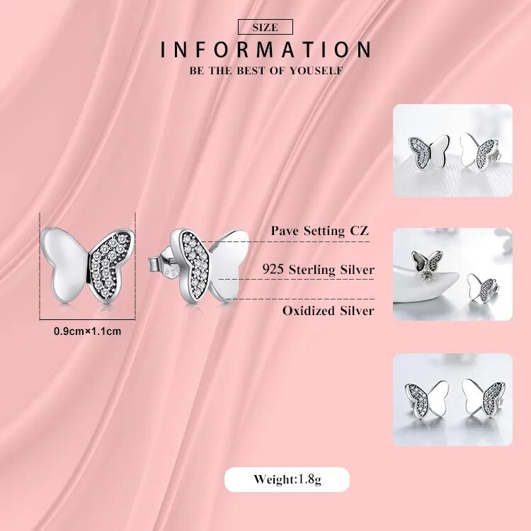 Modian 100% Real 925 Sterling Silver Butterfly Jewelry Sets Classic Simple With 5A CZ Ring Vintage Pendant Necklace For Women