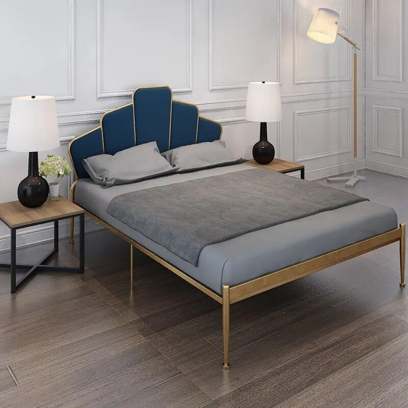 Nordic wrought iron bed 1.5 meters apartment furniture simple iron frame bed single kids bed child princess bed