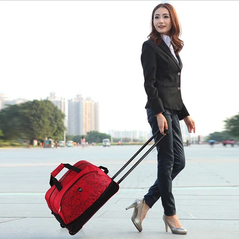 OIWAS Foldable Luggage Bag Travel Duffle Trolley bag Rolling Suitcase Women Men Travel Bags With Wheel Carry-On Bag Good Quality