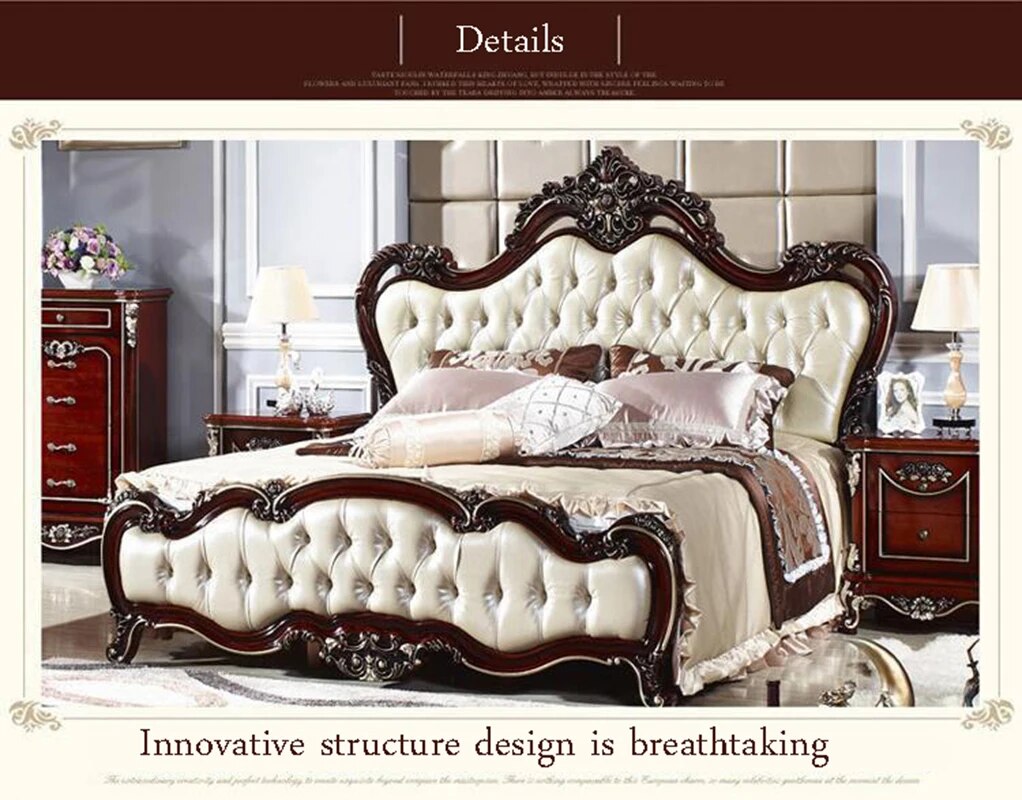 American wood  bed 2 people European classical American country style furniture double bed 1.8 m o10314