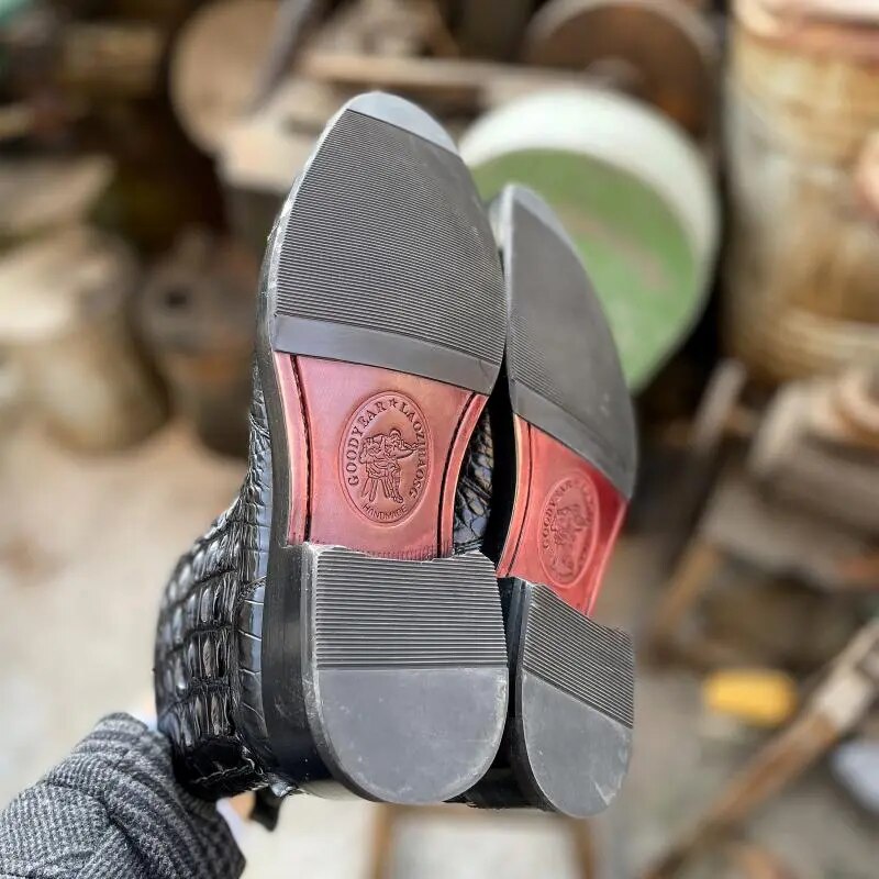 SIPRIKS Luxury Brand Men Boots Original Crocodile Skin Motorcycle Shoes Moto Zip Boots Cowboy Male Goodyear Welted Shoe Elegant