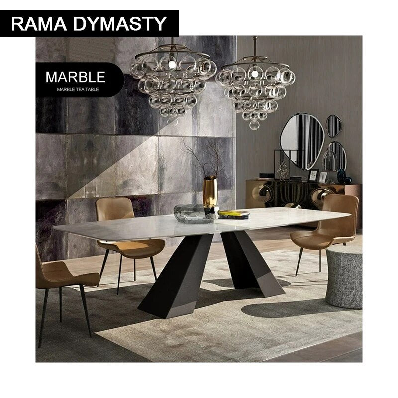 Rama Dymasty Nordic Dining Room Set Home Furniture modern marble dining table rectangle table