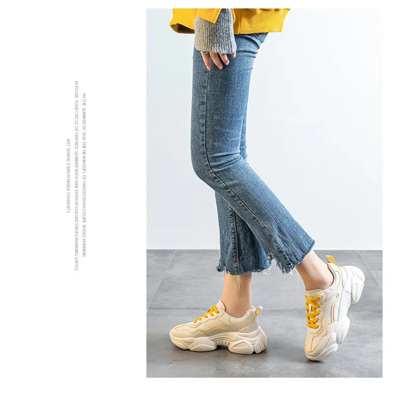 New Arrival Instgram Hot Flat Women Orange Sneakers Shoes