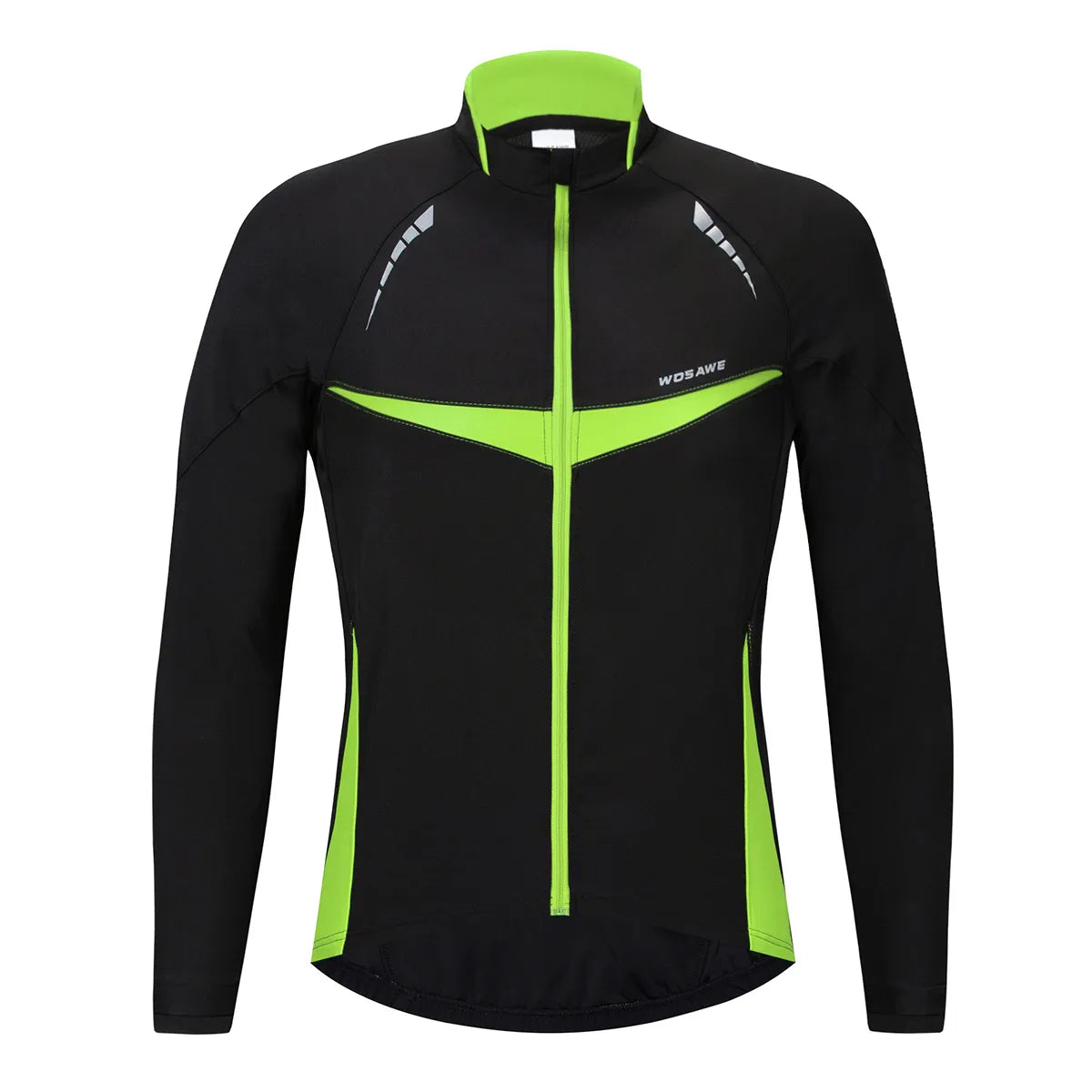 WOSAWE Winter Cycling Jackets Thermal Fleece Jacket Windproof Long Sleeve Cycling Jersey Clothing Wear Reflective Clothes Coat - KAISERINC