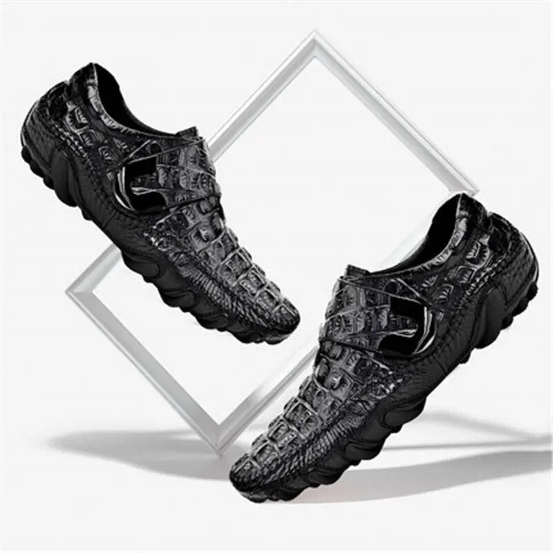 Men's casual shoes Crocodile shoes fashion men's shoes 100 pairs of bean shoes men's leather fall new