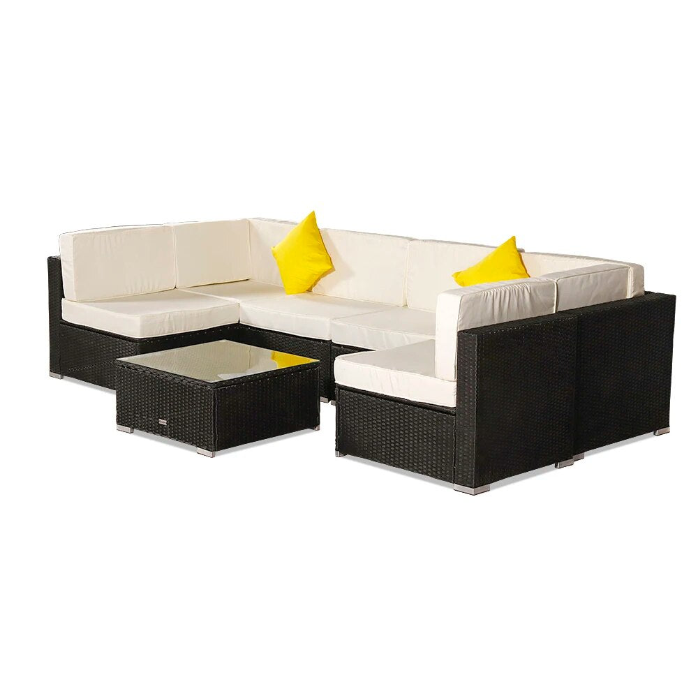 Patio Furniture Set 7 Pieces Patio PE Wicker Rattan Corner Sofa Set US Warehouse In Stock