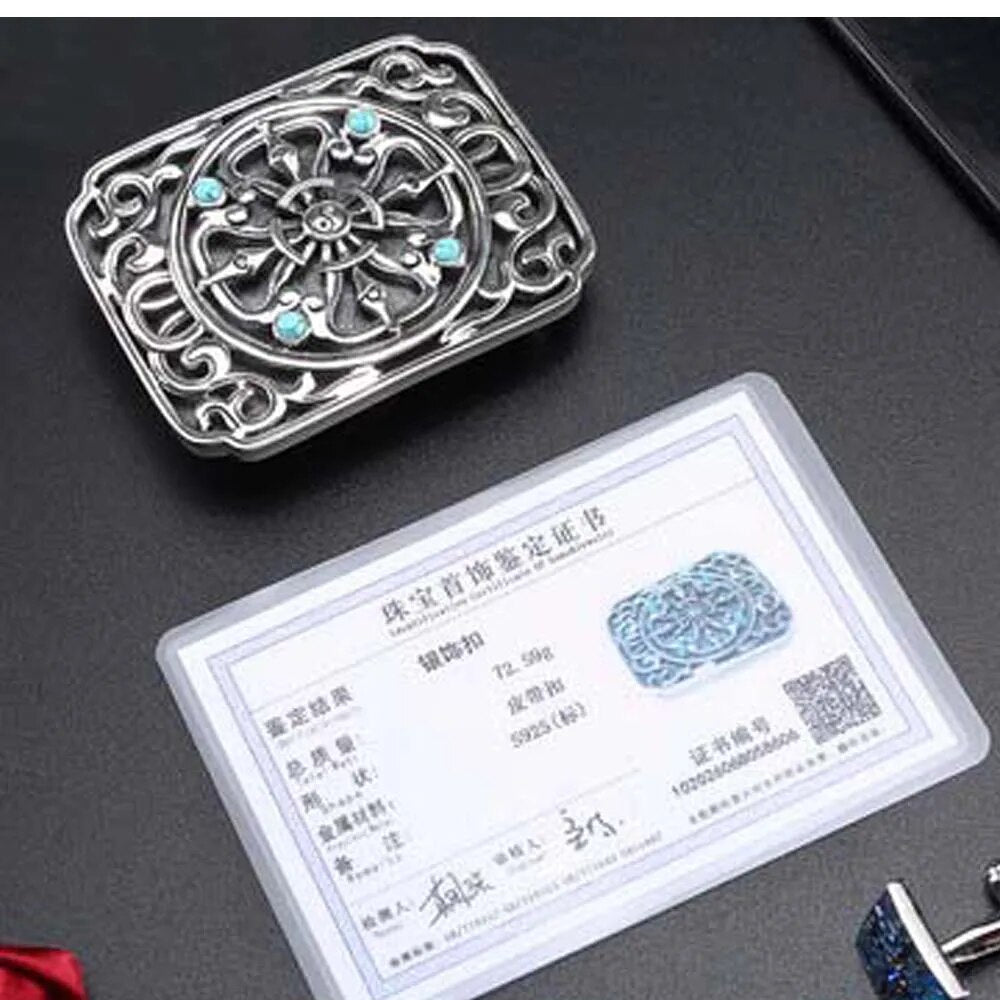 kafandi new belt  male crocodile belt  925 sterling silver  buckle  crocodile  high-grade  business  belts  male