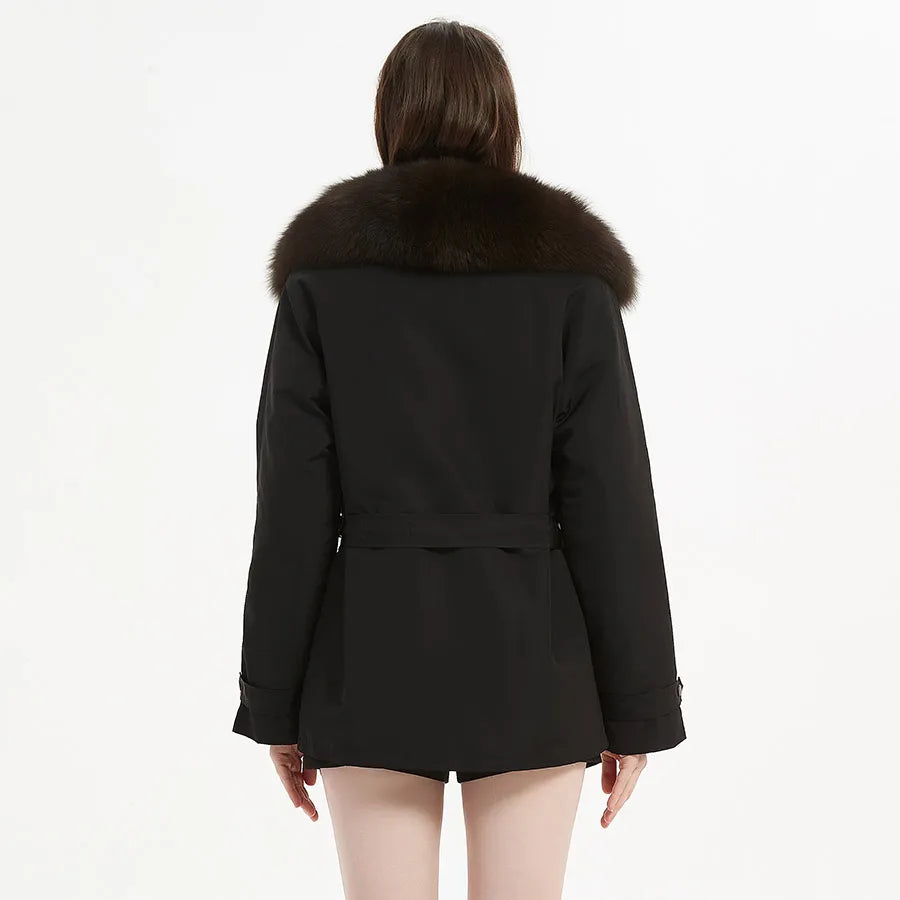 Maomaokong Winter coats 2021 women's clothing New natural real fox fur coat parkas Rabbit fur lining Jackets Fur coat