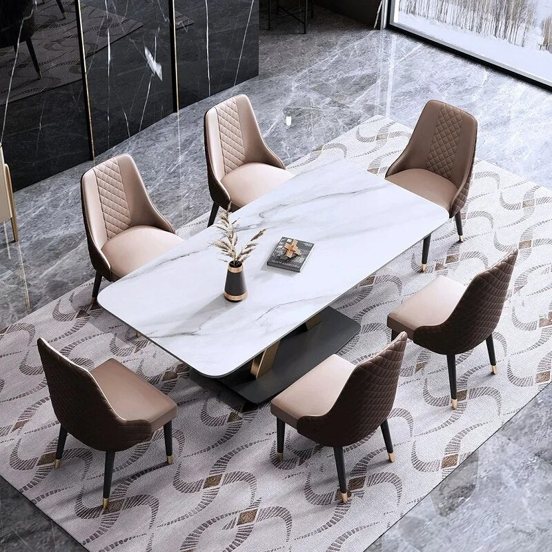 Luxury Design Dining Room Furniture Modern Dining Table Marble Top 8 seater