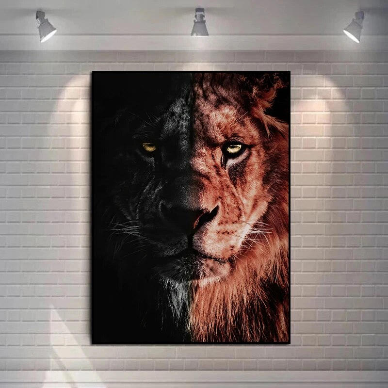 Animal Art Wild Lions Canvas Painting on The Wall Art Posters Prints Wall Pictures for Living Room Bedroom Home Cuadros Decor