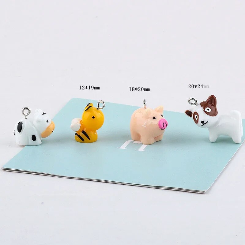 Animal Family Bee Dog Cow Chicken Pig  Resin Charms Pendant Earring DIY Fashion Jewelry Accessories SO CUTE