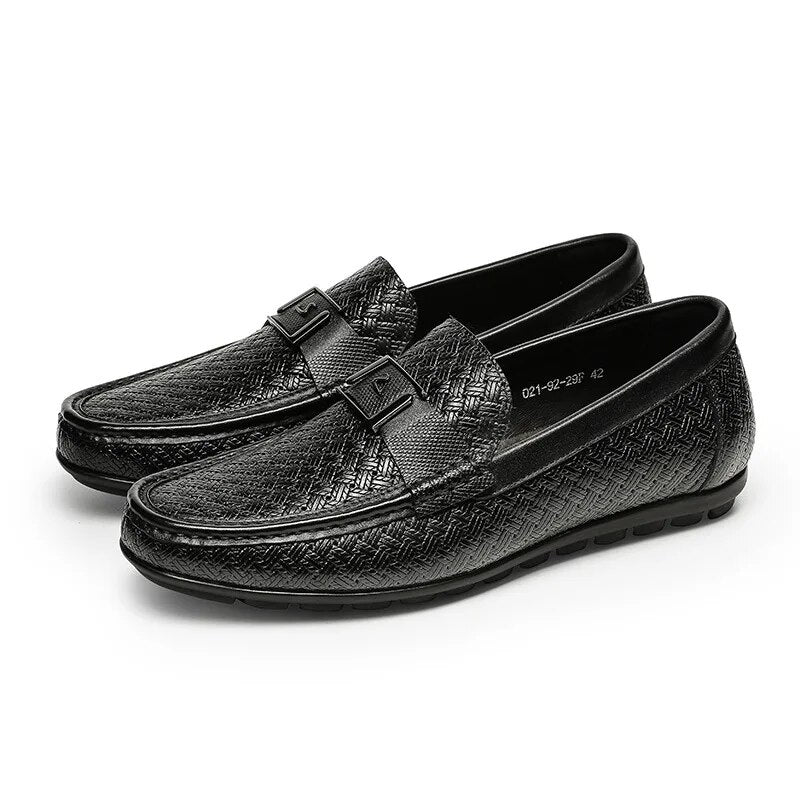 Men Genuine Leather Shoes Male Sneakers Loafer Mens Slip On Coffee Loafers Driving Casual Dress Men's Shoes 2022 Spring
