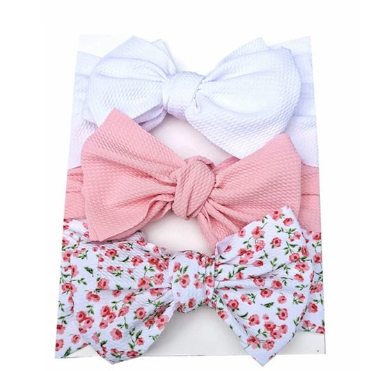 3Pcs/set Baby Girls Headbands Solid Color Knot Hairbands Newborn Grainy Headwear Set Hair Accessories 0-4years