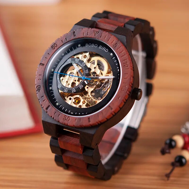 BOBO BIRD Men Automatic Mechanical Watches Male Luxury Wooden Men Watch Gift for Dad relogio masculino de luxo Christmas gift