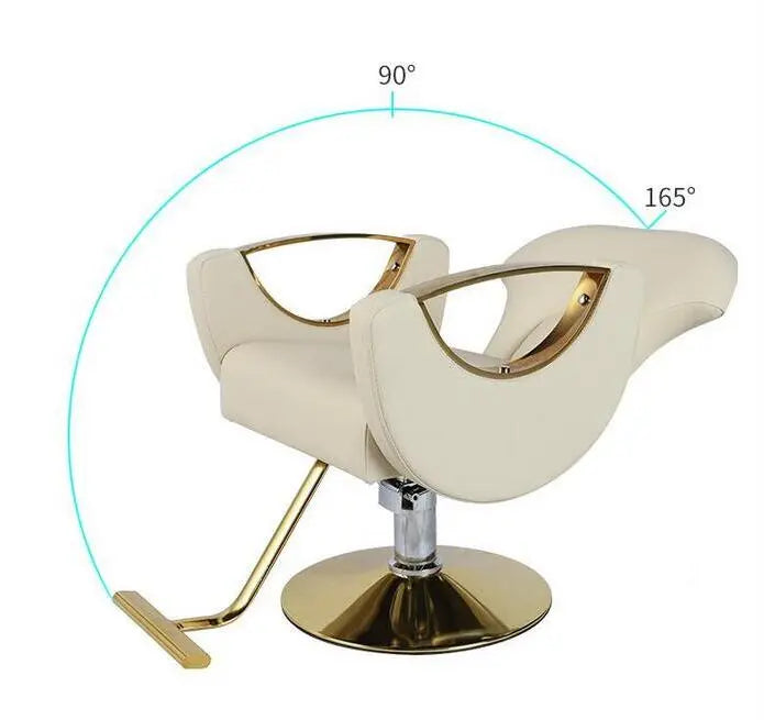 New luxury hydraulic tilting salon chair golden barber chair furniture