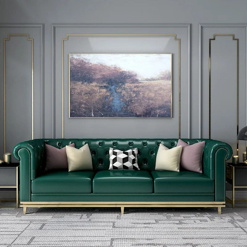 Sofa modern villa living room leather sofa set furniture