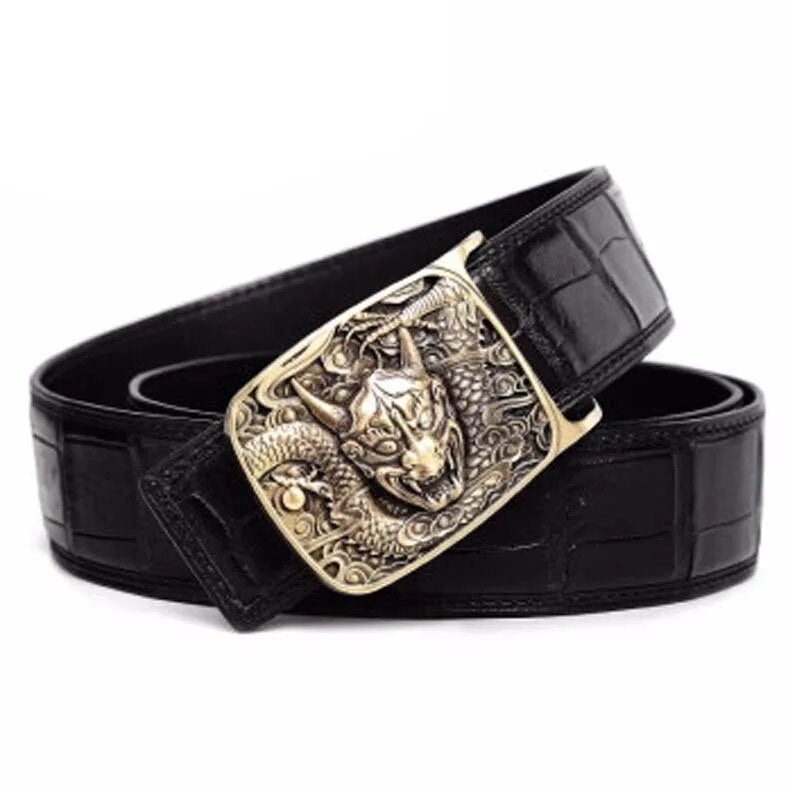 VVBrown  crocodile leather business  men crocodile belt  brass  Plate buckles  male  belt  Smooth buckle  men belts male