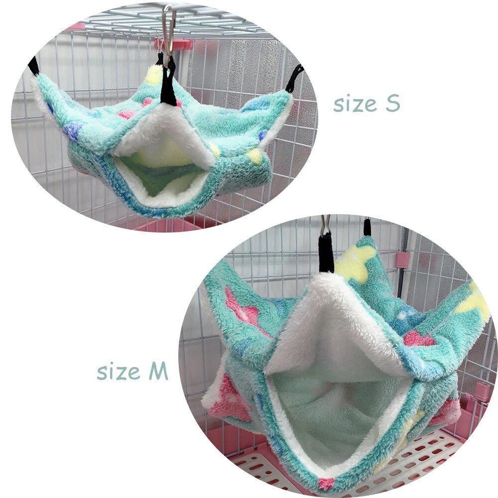 Pet Hammock Pet Bed Double Plush Soft Winter Warm Hanging Nest Bed Small Pet Hamster Houses Cotton Nests Pets Supplies