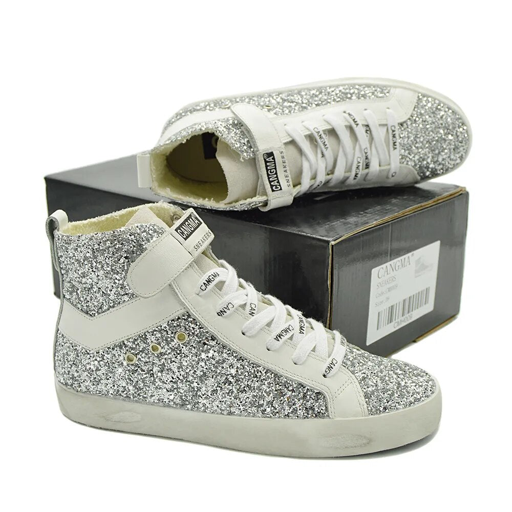 Custom Name Logo Designer Women Men Sneakers Genuine Leather Casual Shoes CMH009
