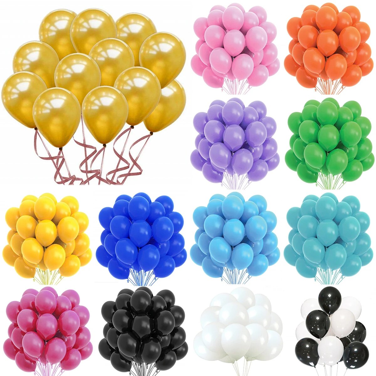 10/20pcs Gold Pink White Latex Balloons Birthday Party Decor Kids Adult Wedding Decorations Helium Globos Baby Shower Ballon