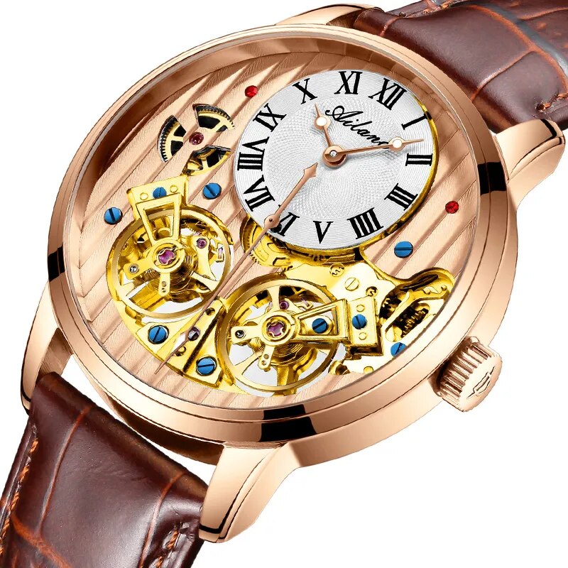 AILANG AAA Quality Watch Expensive Double Tourbillon Switzerland Watches Top Luxury Brand Men's Automatic Mechanical Watch Men