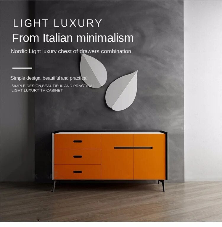 Modern Simple Household Lockers Light Luxury Furniture Italian Rock Plate Sideboards Cabinet Marble Top
