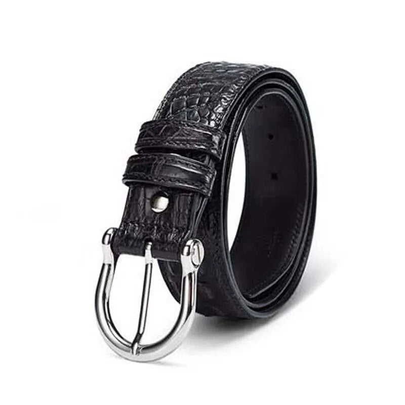gete import  crocodile men belt  male Stainless steel Pin buckle  crocodile leather men belt  personality  leisure  belt  male