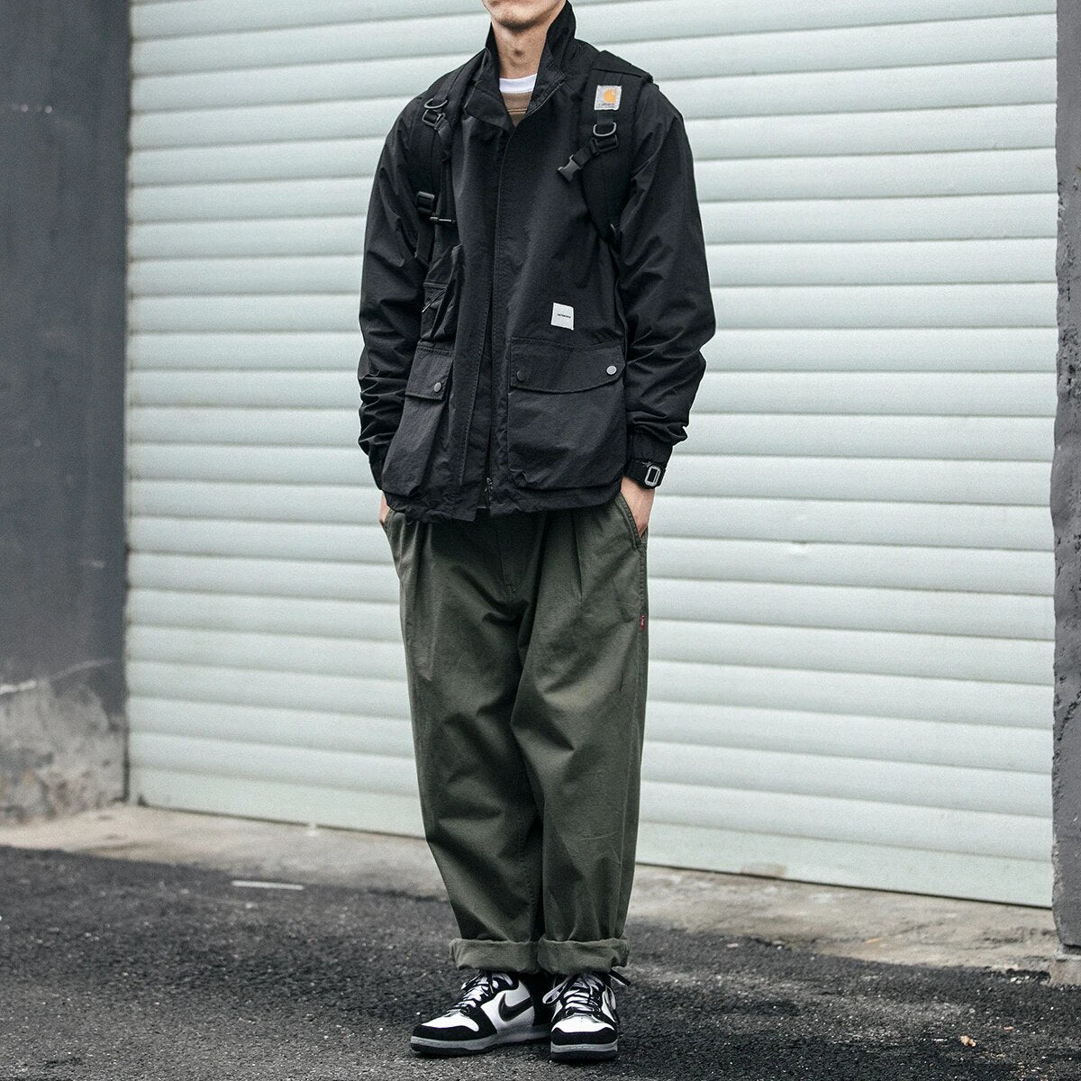 Spring Autumn Fashion Workwear Jacket Men'S Clothing Japanese Streetwear High Quality Stand-Up Collar Outerwear Harajuku Coat