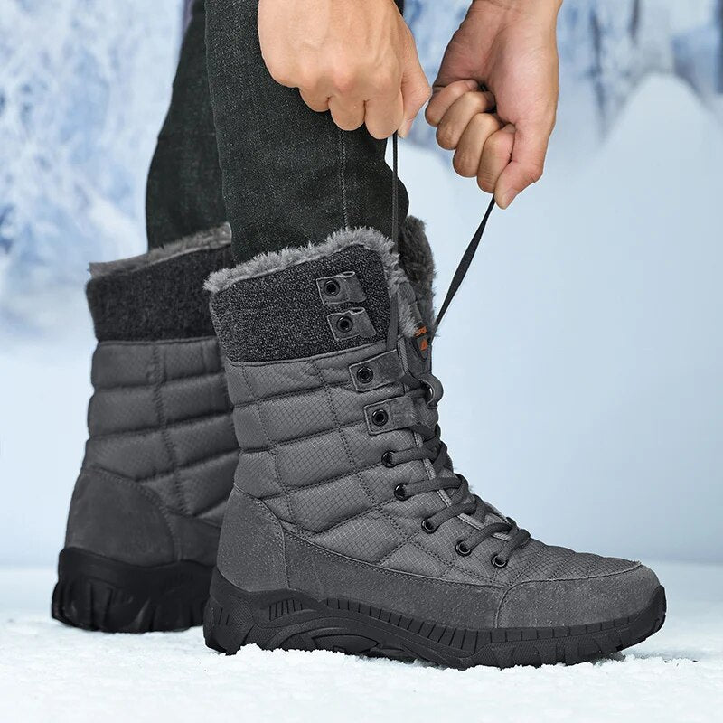 Snow boots men's winter 2021 new plus velvet warm trend men's shoes high top outdoor mountaineering padded men's cotton shoes