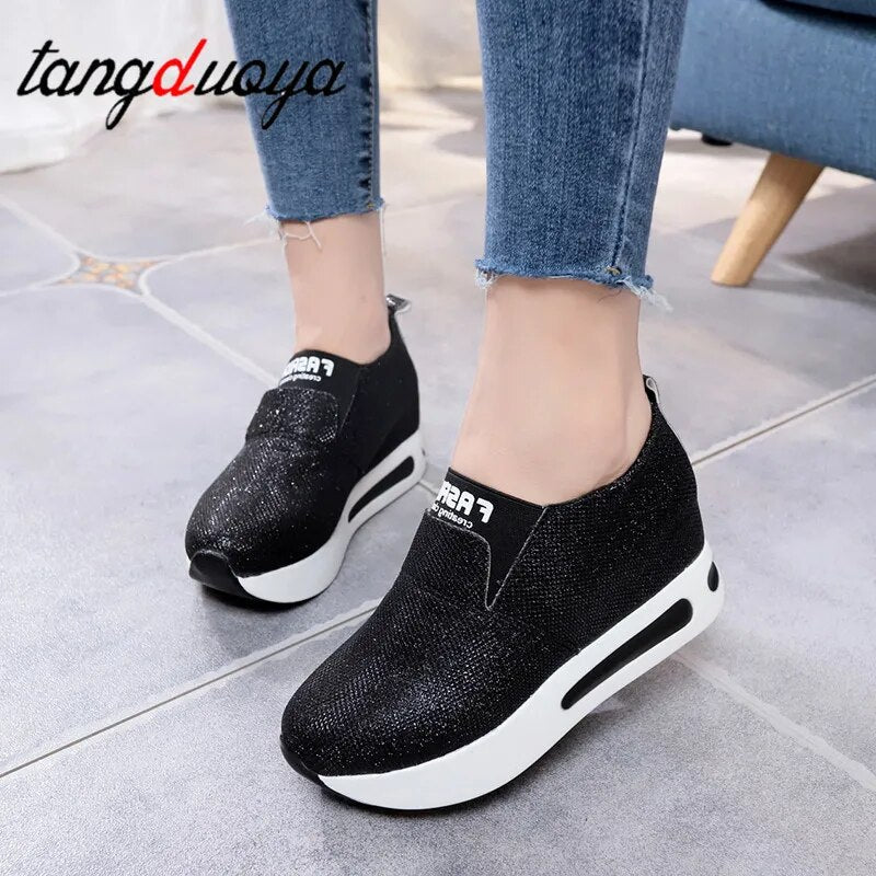 platform shoes Flat Shoes women Slip On Casual Platform Shoes women winter women's casual shoes leather shoes slip on sneakers