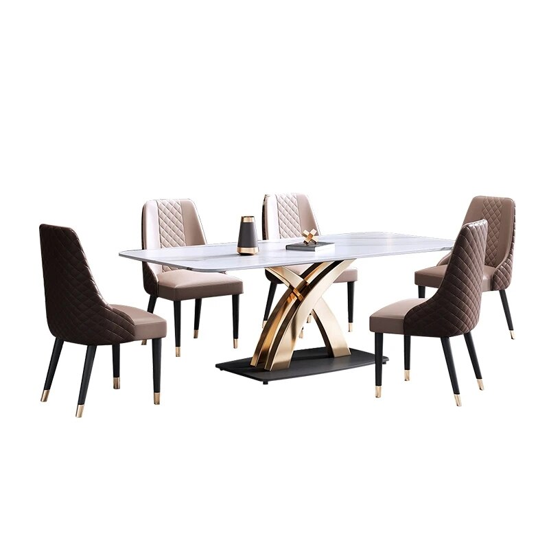 Luxury Design Dining Room Furniture Modern Dining Table Marble Top 8 seater