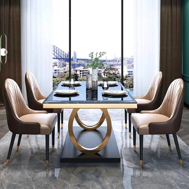 New Interior Design Contemporary Dining Room Furniture Metal legLuxury Black Gold Dining Chair