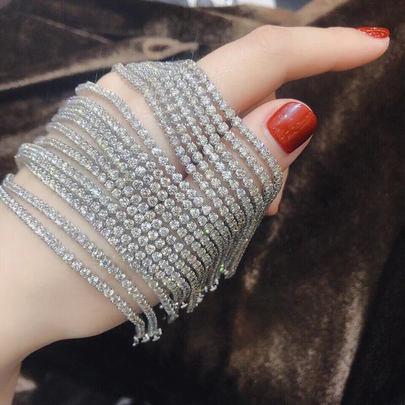 Aazuo Fine Jewelry 18K Gold Natrual Diamond 3.0ct Classic Tennis Bracelets For Woman Upscale Trendy Wedding Engagement Party