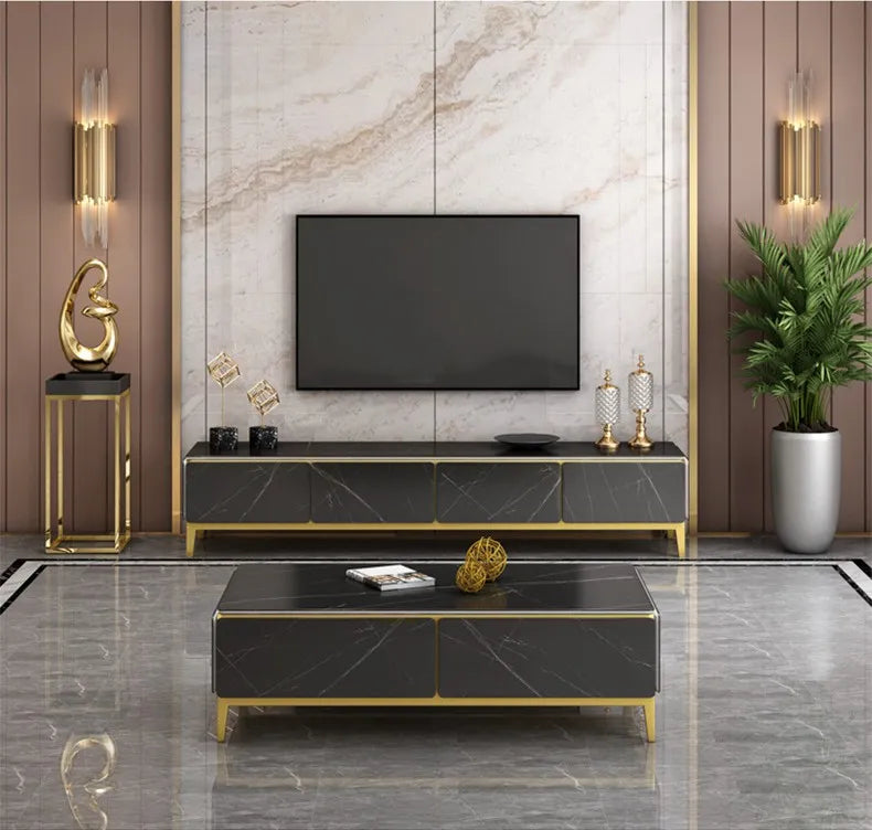 Spot Nordic Rock Board TV Cabinet  Small Apartment Living Room Storage Floor Cabinet Light Luxury Furniture