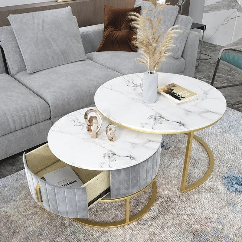 Nordic Living Room Round Coffee Tables Simple Modern Small Apartment Bedroom Bedside Table Home Furniture Restaurant Endtable WF