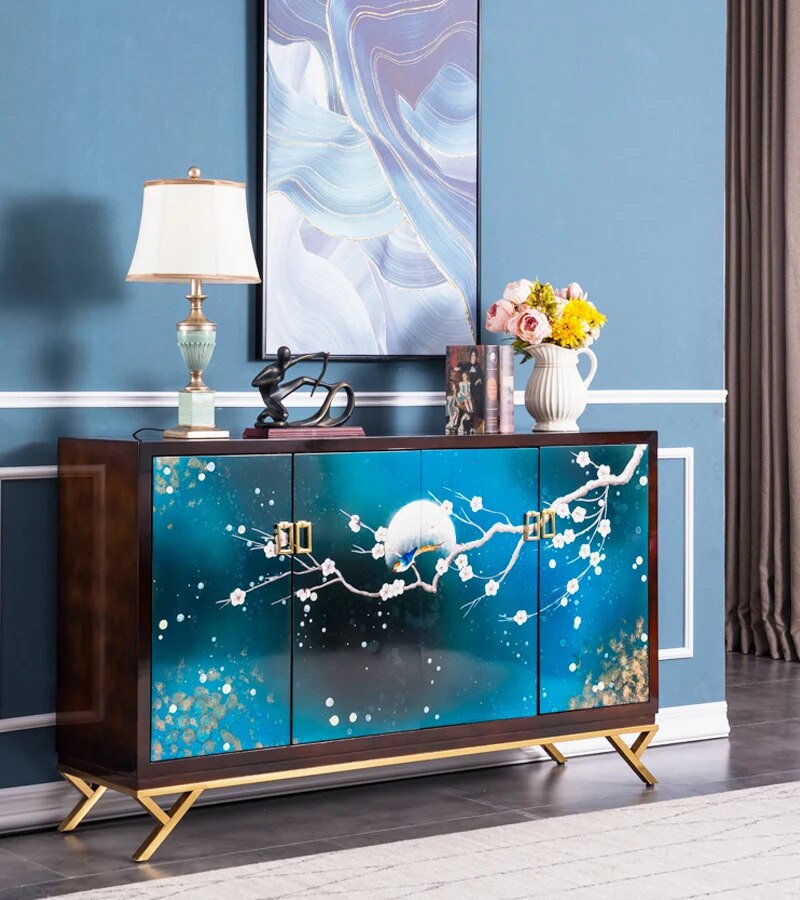 Enter the door shoe cabinepartition porch cabinet, homestay light luxury stainless steel furniture living room