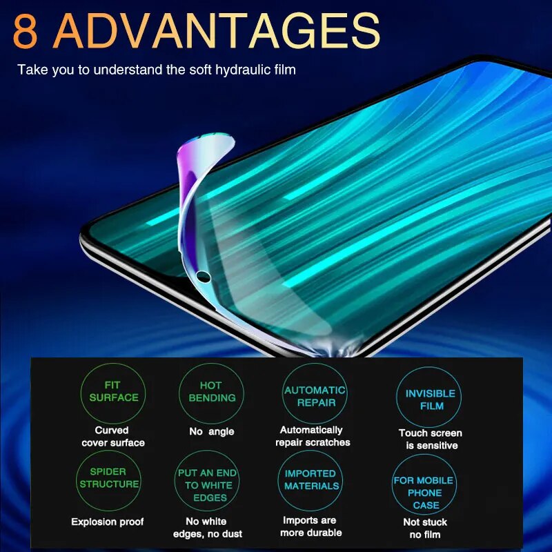 2Pcs Hydrogel Film on the For Xiaomi Redmi Note 9S 9 10 Pro 7 8 K30 K20 8T Screen Protector For Redmi 8 8A 9 9A 7 7 (Not Glass)