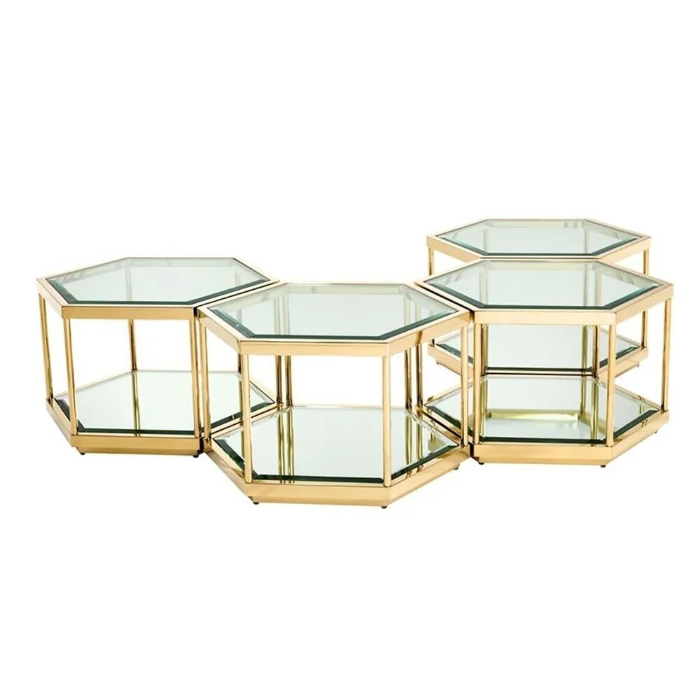 U-BEST modern living room glass top coffee table home furniture luxury side center coffee tea table
