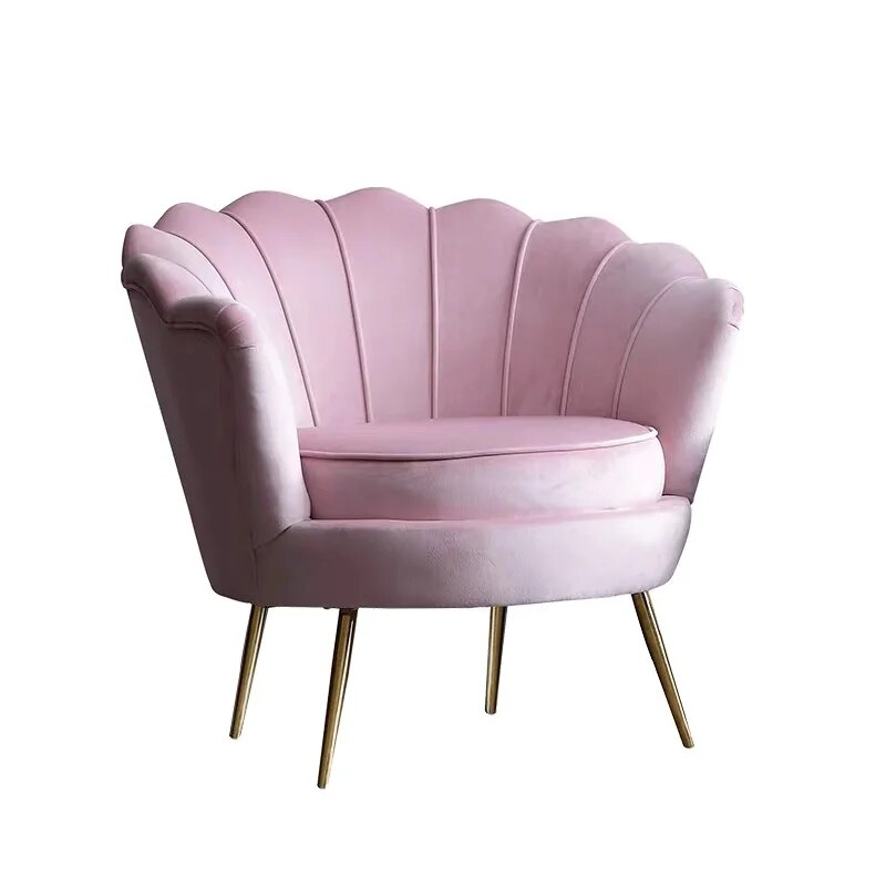 U-BEST Hotel Velvet Living Room Modern Furniture Bedroom lounge chair, Upholstered Small Shell Armchair Accent Chair