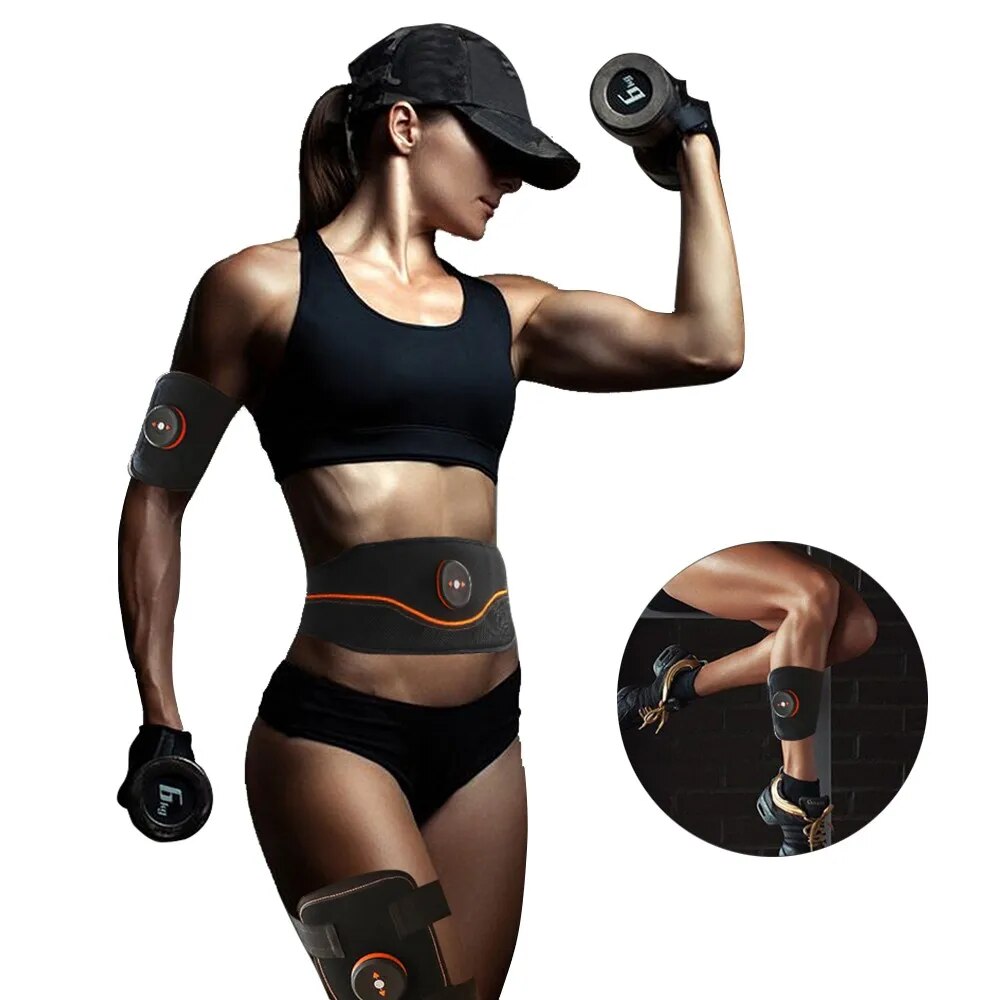 ABS Stimulator Abdominal Muscle Trainer EMS Vibro Shaper Fitness Electric Weight Loss Stickers Body Slimming Belt Wireless