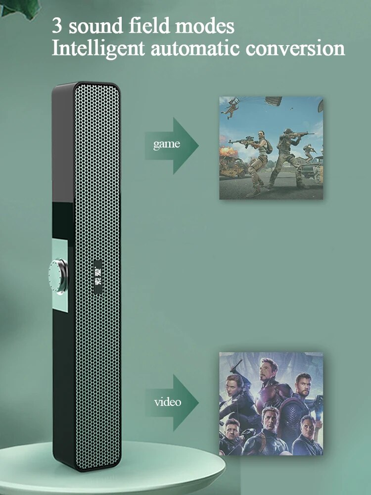 3D Surround Bluetooth 5.0 Soundbar USB Wired Computer Speakers Stereo Subwoofer Sound bar Loudspeaker for Laptop PC Theater TV