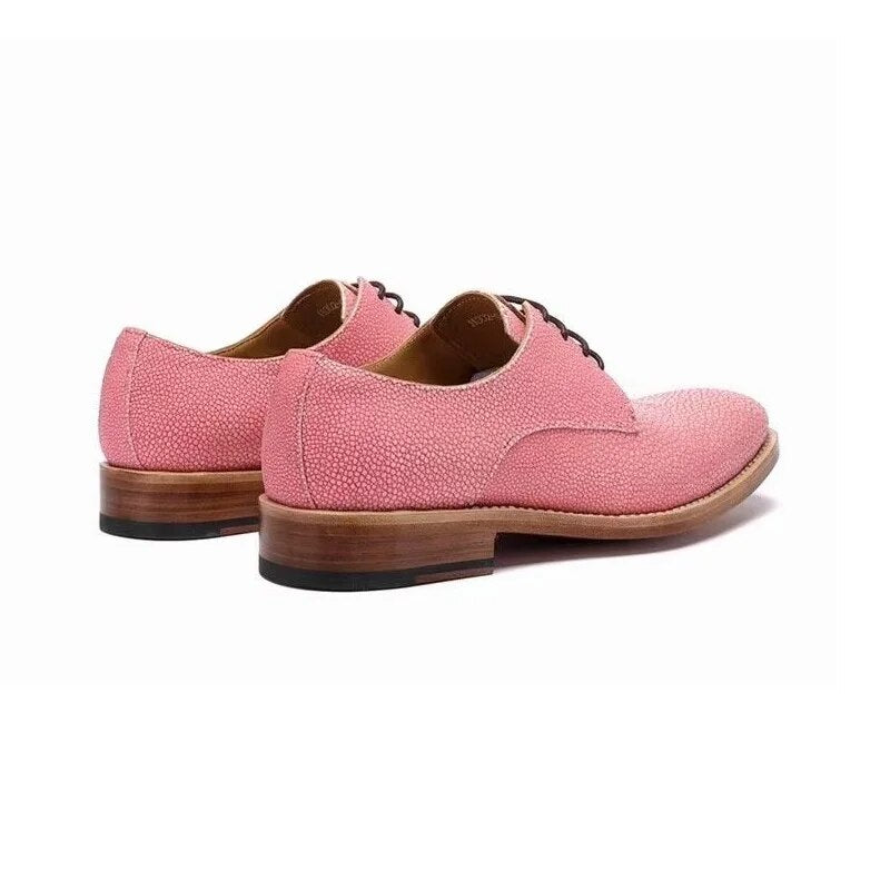 Authentic Real True Stingray Skin Men's Pink Blue Dress Shoes 100% Hand Stitched Exotic Genuine Leather Male Red Lace-up Oxfords