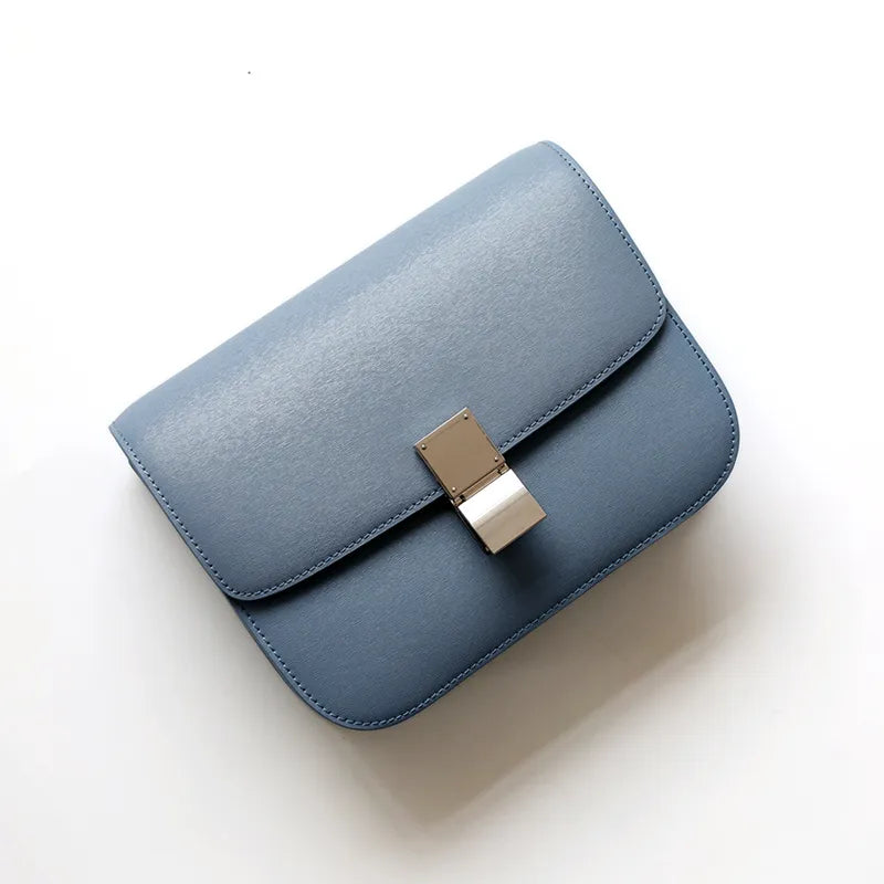 Factory Genuine Leather Ladies Tofu Bag Luxury Design Handbag Purse Small Shoulder Brand Bags Gray Crossbody Bags for Women 2023