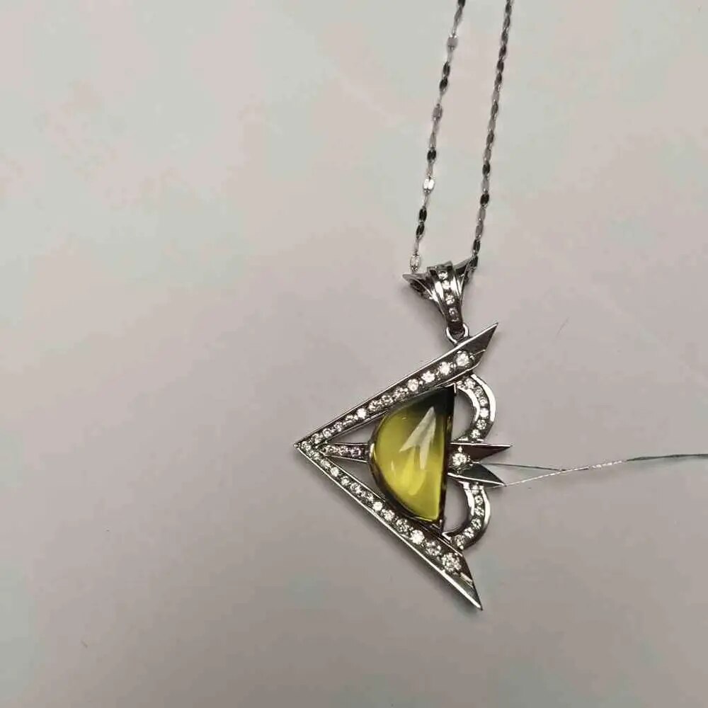 store king rare luxury natural yellow sapphire gem necklace fine jewelry 18K gold girl party gift certified arrow love