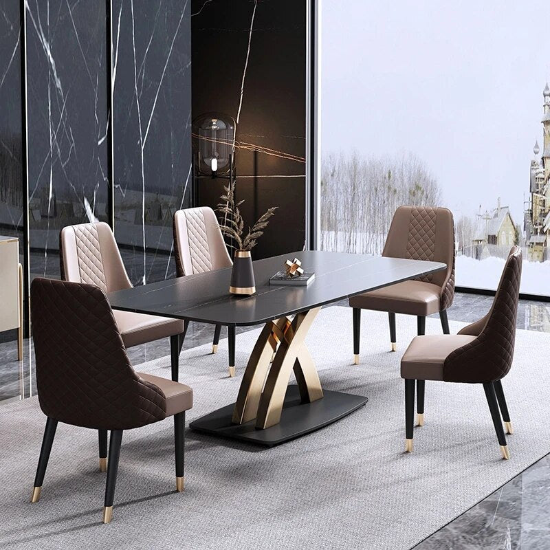 Luxury Design Dining Room Furniture Modern Dining Table Marble Top 8 seater
