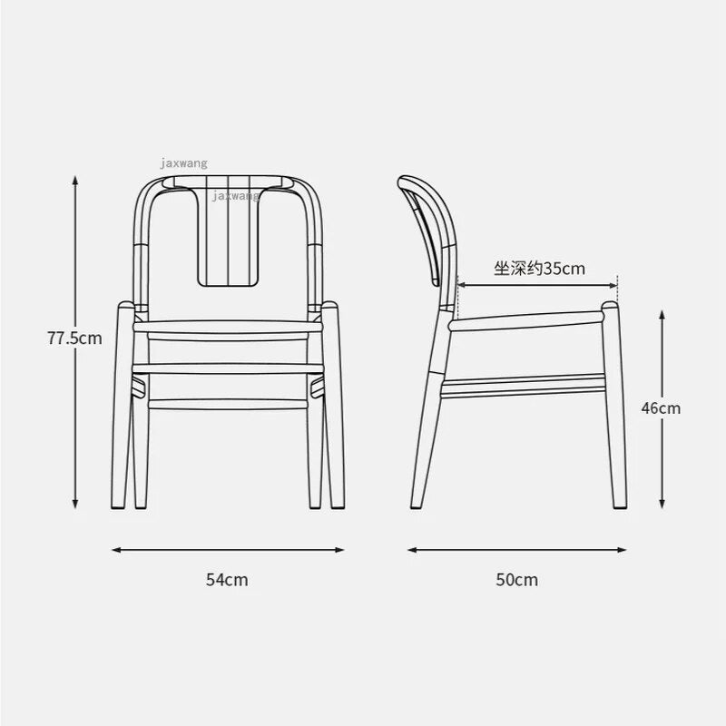 Nordic Solid Wood Kitchen Dining Chairs Household Furniture Hotel Single Back Chair Simple Restaurant Bedroom Living Room Chair